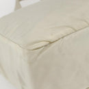 PRADA Tote Bag Nylon Beige Silver Auth bs31362-11