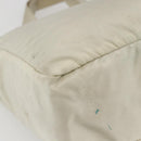 PRADA Tote Bag Nylon Beige Silver Auth bs31362-13