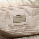 PRADA Tote Bag Nylon Beige Silver Auth bs31362-16
