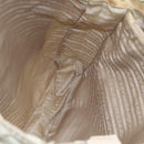 PRADA Tote Bag Nylon Beige Silver Auth bs31362-18