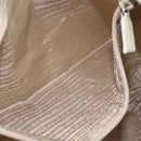 PRADA Tote Bag Nylon Beige Silver Auth bs31362-20