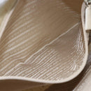 PRADA Tote Bag Nylon Beige Silver Auth bs31362-22