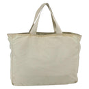 PRADA Tote Bag Nylon Beige Silver Auth bs31362-3