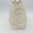 PRADA Tote Bag Nylon Beige Silver Auth bs31362-4