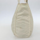 PRADA Tote Bag Nylon Beige Silver Auth bs31362-5