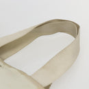 PRADA Tote Bag Nylon Beige Silver Auth bs31362-8