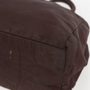 PRADA Hand Bag Nylon Brown Silver Auth bs31363-10