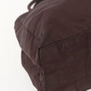 PRADA Hand Bag Nylon Brown Silver Auth bs31363-11