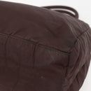 PRADA Hand Bag Nylon Brown Silver Auth bs31363-12