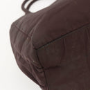 PRADA Hand Bag Nylon Brown Silver Auth bs31363-13