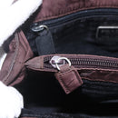 PRADA Hand Bag Nylon Brown Silver Auth bs31363-15