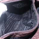 PRADA Hand Bag Nylon Brown Silver Auth bs31363-21