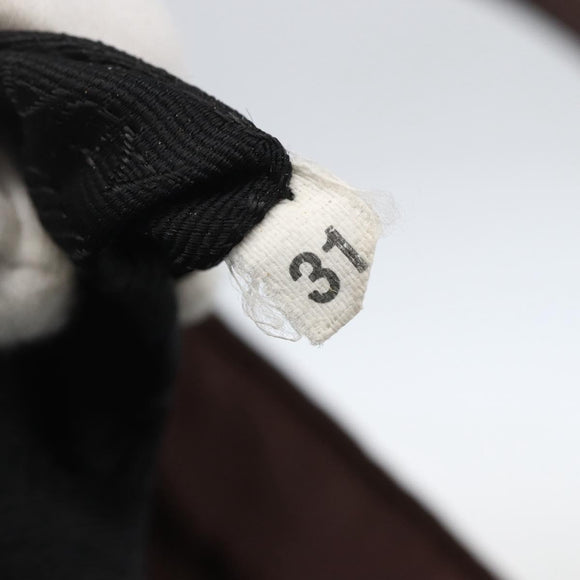 PRADA Hand Bag Nylon Brown Silver Auth bs31363