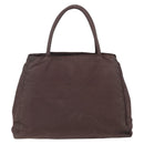 PRADA Hand Bag Nylon Brown Silver Auth bs31363-3