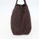 PRADA Hand Bag Nylon Brown Silver Auth bs31363-5
