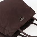 PRADA Hand Bag Nylon Brown Silver Auth bs31363-6
