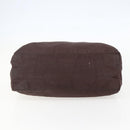 PRADA Hand Bag Nylon Brown Silver Auth bs31363-9