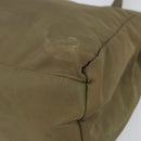 PRADA Hand Bag Nylon Khaki Silver Auth bs31364-10