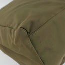 PRADA Hand Bag Nylon Khaki Silver Auth bs31364-11