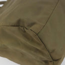 PRADA Hand Bag Nylon Khaki Silver Auth bs31364-13