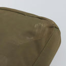 PRADA Hand Bag Nylon Khaki Silver Auth bs31364-15