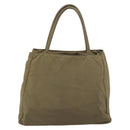 PRADA Hand Bag Nylon Khaki Silver Auth bs31364-3