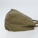PRADA Hand Bag Nylon Khaki Silver Auth bs31364-4