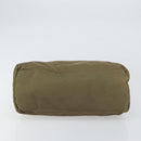 PRADA Hand Bag Nylon Khaki Silver Auth bs31364-9