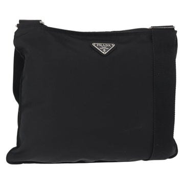 PRADA Shoulder Bag Nylon Black Silver Auth bs31365