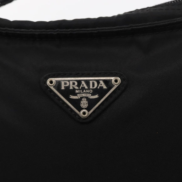 PRADA Shoulder Bag Nylon Black Silver Auth bs31365