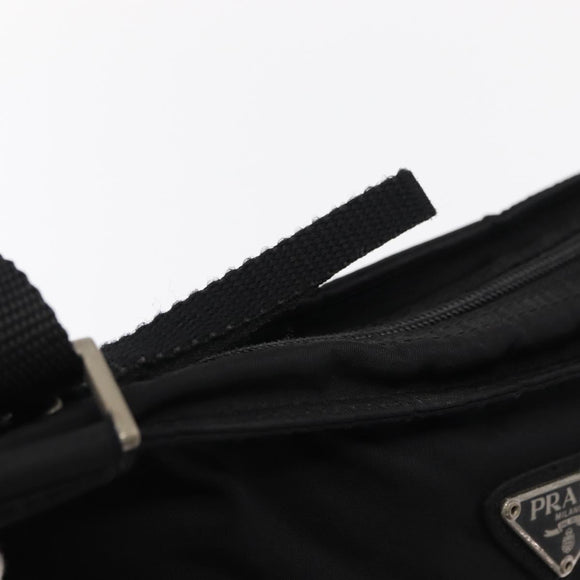 PRADA Shoulder Bag Nylon Black Silver Auth bs31365