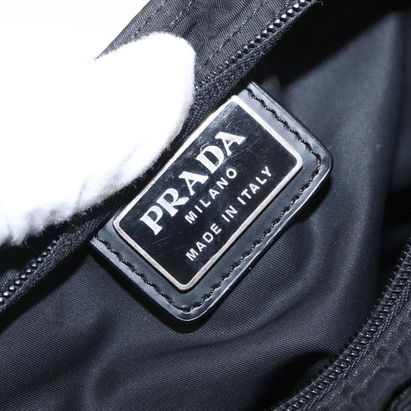 PRADA Shoulder Bag Nylon Black Silver Auth bs31365
