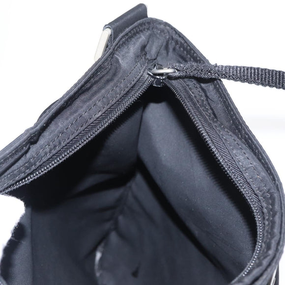 PRADA Shoulder Bag Nylon Black Silver Auth bs31365