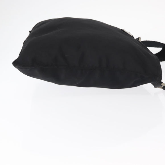 PRADA Shoulder Bag Nylon Black Silver Auth bs31365