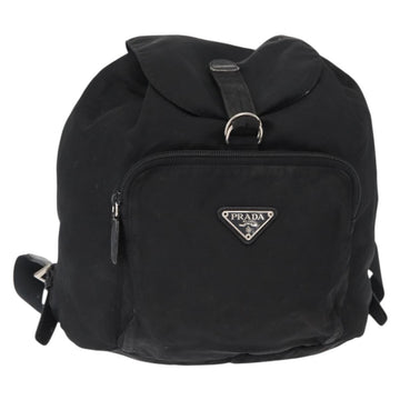 PRADA Backpack Nylon Black Silver Auth bs31366