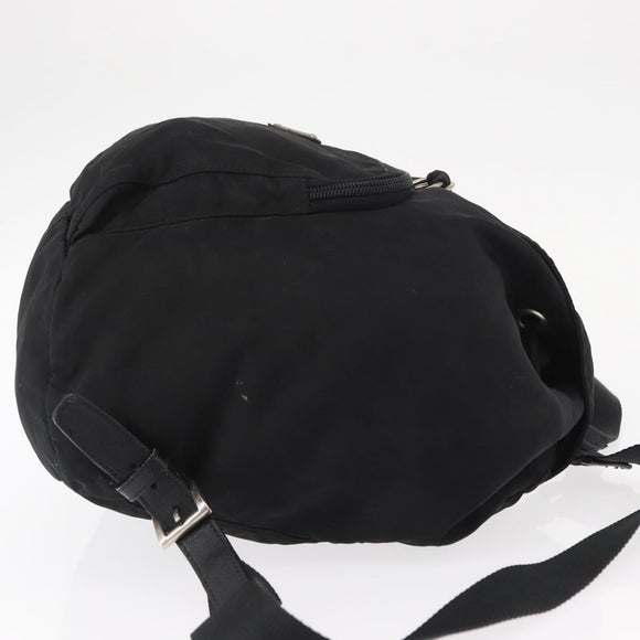 PRADA Backpack Nylon Black Silver Auth bs31366
