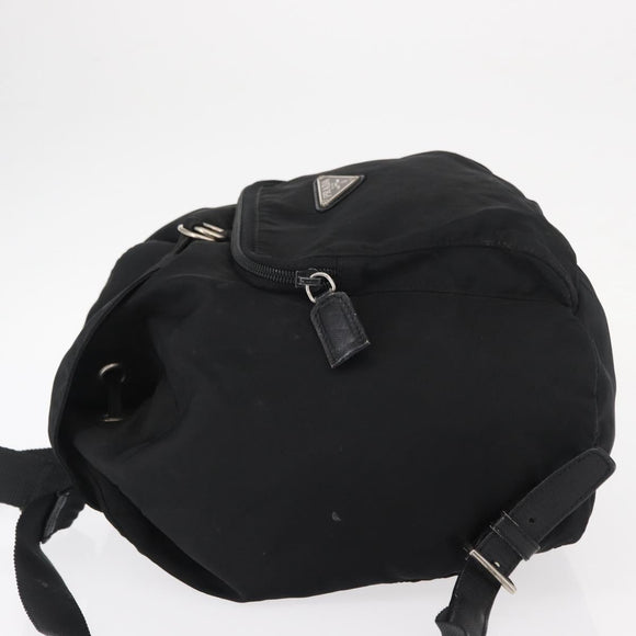 PRADA Backpack Nylon Black Silver Auth bs31366