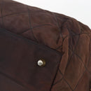 PRADA Chain Hand Bag Nylon Brown Gold Auth bs31367-15