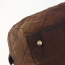 PRADA Chain Hand Bag Nylon Brown Gold Auth bs31367-16