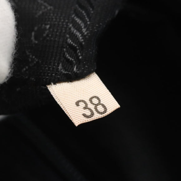 PRADA Chain Hand Bag Nylon Brown Gold Auth bs31367