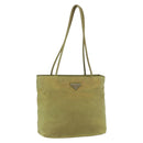 PRADA Hand Bag Nylon Green Silver Auth bs31369-1