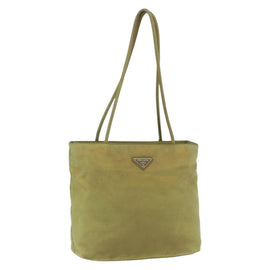 PRADA Hand Bag Nylon Green Silver Auth bs31369