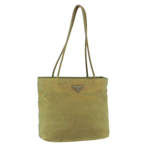PRADA Hand Bag Nylon Green Silver Auth bs31369
