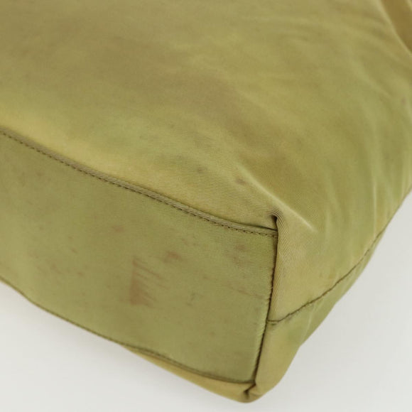 PRADA Hand Bag Nylon Green Silver Auth bs31369