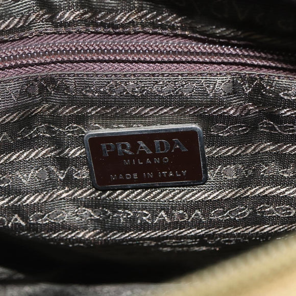 PRADA Hand Bag Nylon Green Silver Auth bs31369