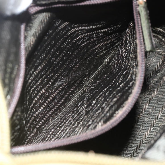 PRADA Hand Bag Nylon Green Silver Auth bs31369