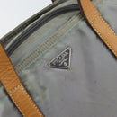 PRADA Hand Bag Nylon Gray Silver Auth bs31370-17