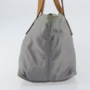 PRADA Hand Bag Nylon Gray Silver Auth bs31370-4