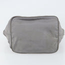 PRADA Hand Bag Nylon Gray Silver Auth bs31370-5