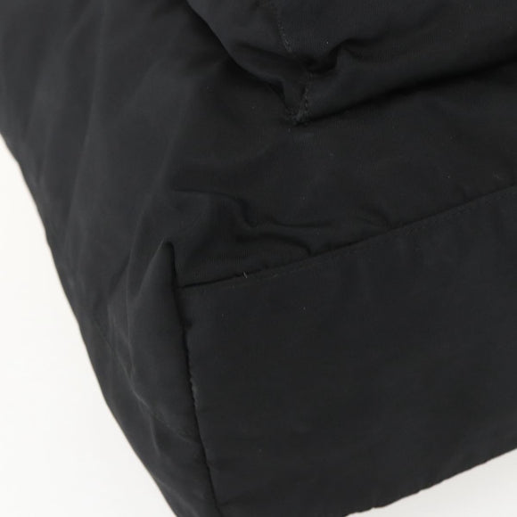 PRADA Tote Bag Nylon Black Silver Auth bs31371